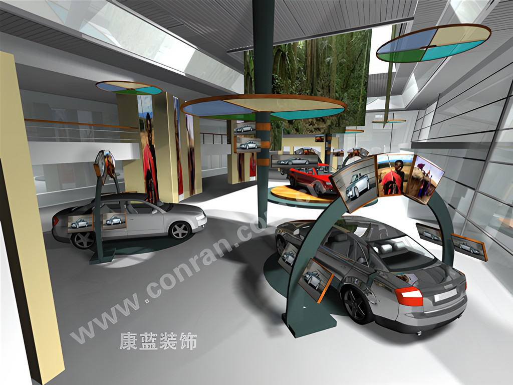 大眾汽車4S店一層室內(nèi)設(shè)計(jì)（二層視角）